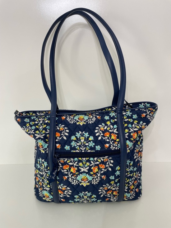 Vera Bradley Handbags - Vera Bradley Navy Chandelier Floral Quilted Shoulder Tote Bag Travel